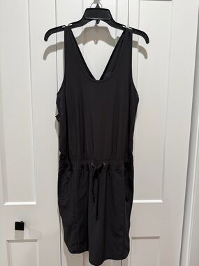 Patagonia Black Sleeveless Drawstring Romper Dress